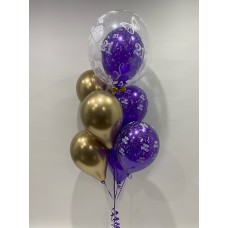 21st Deco Double Bubble & Latex (Chrome Gold & Purple Theme)